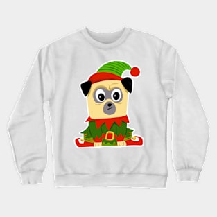 Christmas is coming, pug dressed up as christmas elf Crewneck Sweatshirt